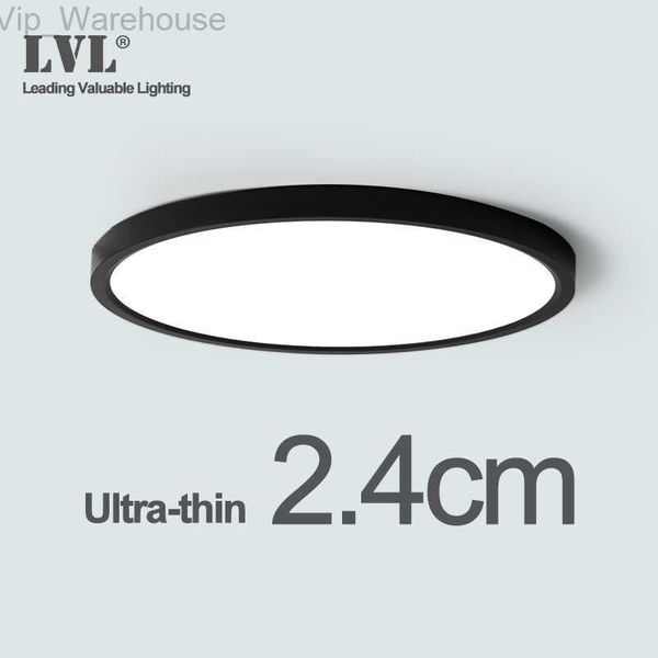 Luz de teto led concha preta 12w 18 24 32 4000k lâmpada de teto de superfície moderna para cozinha quarto lâmpadas de banheiro hkd230825