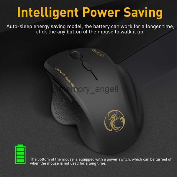 Mouse Wireless Mouse ergonomico per computer Mouse ottico per PC con ricevitore USB 6 pulsanti Mouse wireless 2.4Ghz 1600 DPI per laptop HKD2308251.