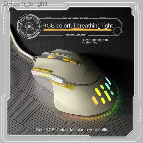 Kabelgebundene Gaming-Maus RGB 2,4 G, mechanische Gaming-Maus für PC, speziell für Laptops und Desktops mit USB-Anschluss, 6 Geschwindigkeiten, 12800 DPI, Q230825