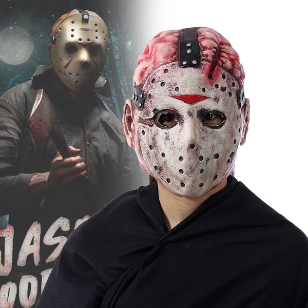 Maschere per feste Film Jason Voorhees Maschera del terrore Fantasma Festival Festa per adulti Copricapo in lattice Casco integrale Halloween Costume cosplay Accessori 230824