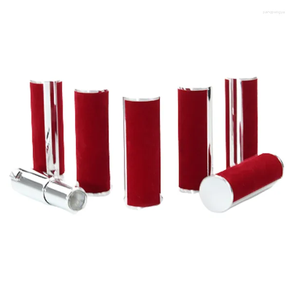 Garrafas de armazenamento de alta qualidade 12.1mm vermelho vazio plástico batom tubo garrafa de embalagem cosmética elegante recipiente portátil 20 peças