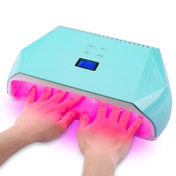 Asciuga unghie Lampada elettrica per unghie UV LED 128 W Asciuga unghie Perle di luce rossa per la polimerizzazione del gel per smalto Unghie bianche elevate Strumento per manicure 230824