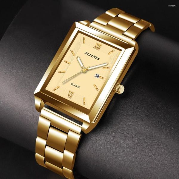 Armbanduhren 2023 Top Uhren für Männer Mode Quarz Armbanduhr Platz Gold Edelstahl Business Uhr Relogio Masculino