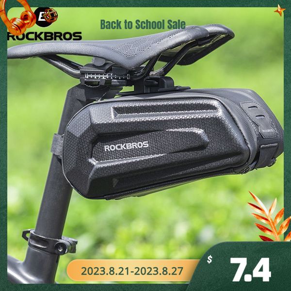 Panniers Çantaları Rockbros1.7L Bisiklet Torbası Su Geçirmez Arka Büyük Kapatite Hızlı Bırakma Seatpost Şok geçirmez çift fermuarlı arka çanta aksesuarları 230824