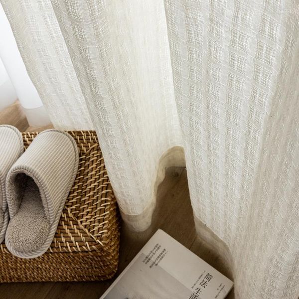 Cortina de gaze japonesa de oxigênio com padrão em ziguezague, janela de algodão e linho espessada, também feita de tecido não transparente para as pessoas
