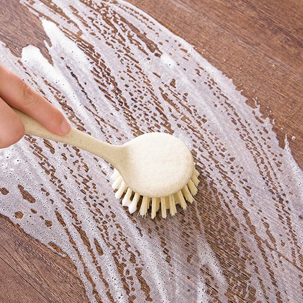 Mop Spazzola per piatti da cucina a manico lungo in paglia di grano Lavare i piatti non fa male alle mani Lavastoviglie per pentole per uso domestico 230825