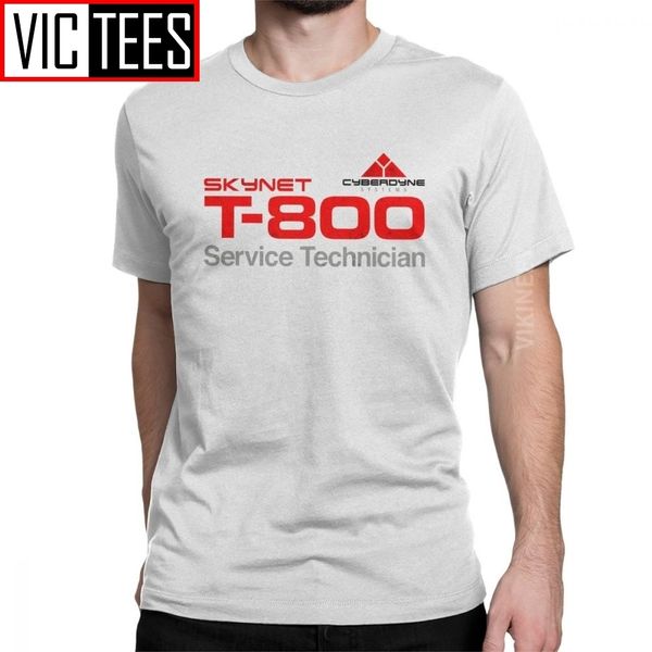 Homens camisetas T-800 Técnico Camiseta Homens Algodão Novidade Tshirt Crewneck Terminator Cyberdyne Cyborg Camisas Hombre Atacado 230824