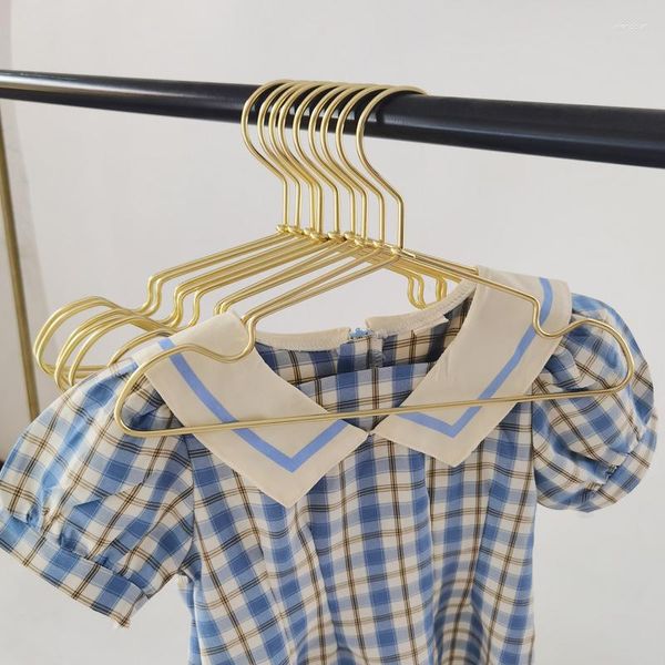 Вешалки 5pcs Золотые детские труба домашняя одежда Алюминиевая сплава из нержавеющей стали.