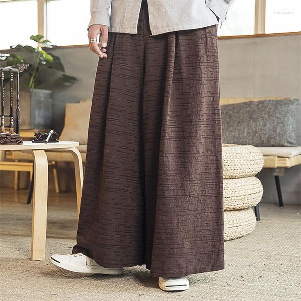 Herenbroeken Wijde pijpen losse katoenen linnen joggingbroek Casual Harajuku-stijl Vintage heren haremjoggerbroeken Streetwear