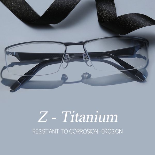 Moda óculos de sol quadros estilo japonês óculos meia borda miopia quadro ultraleve leitura prescrição computador gafas 11750 230825