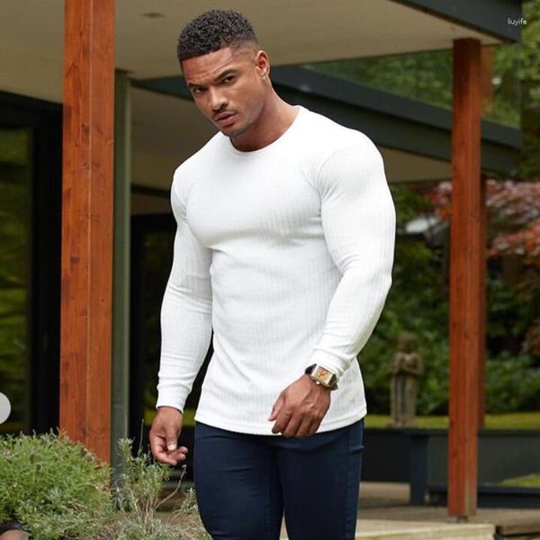 Männer Pullover Frühling Herbst Mode Sport Männer Langarm Mann Oansatz Casual Slim Fit Pullover Gym