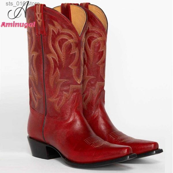 Boots совершенно новый Dropship 2023 Cowgirl Women Western Boots Cowboy Fashion Шить