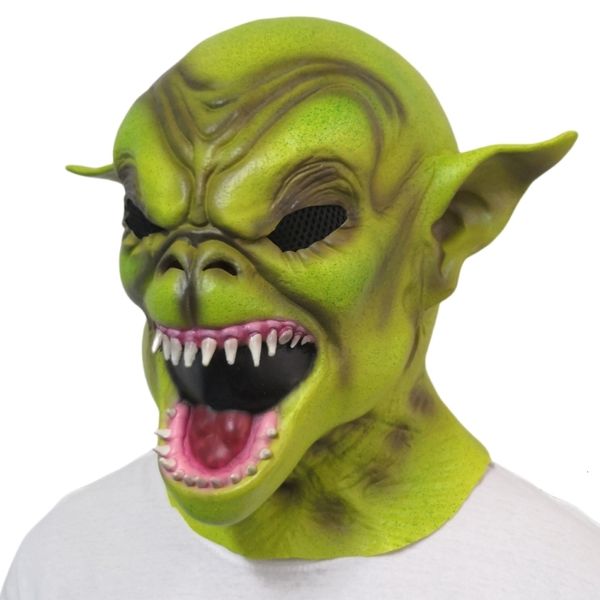 Partymasken Halloween Gruselige böse grüne Monstermaske Dämon Horror Dress Up Geist Latex Prop Neuheit Kostüm Party Karneval Helm 230824