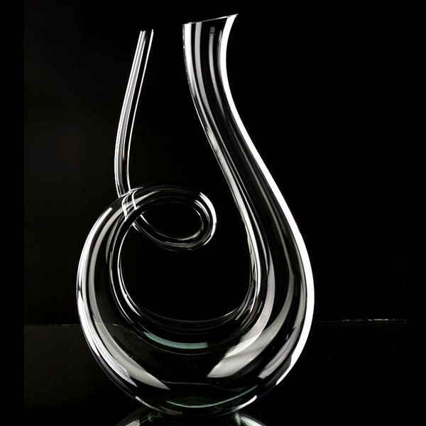 Copos de vinho cristal de alta qualidade 6 em forma de decanter caixa de presente harpa cisne separador criativo 1500ml 230824