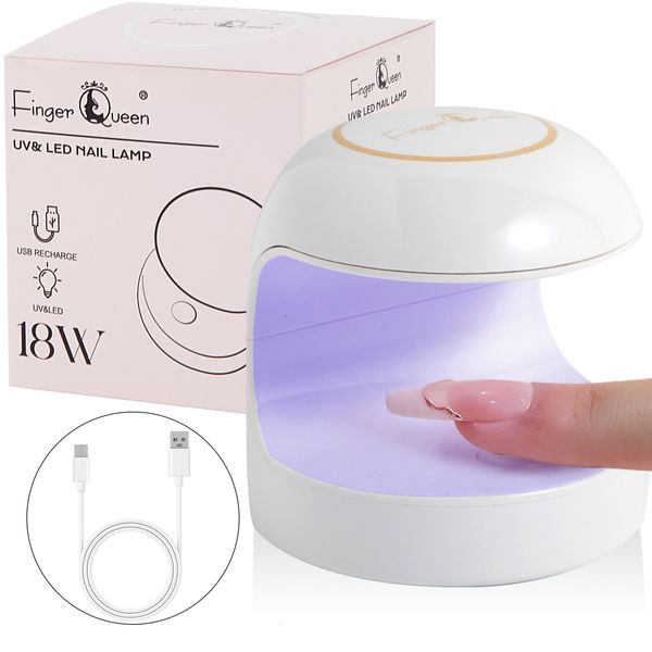 Secadores de unhas 18W pequena lâmpada secador ovo forma UV LED único dedo gel polonês cura manicure máquina arte equipamento 230825