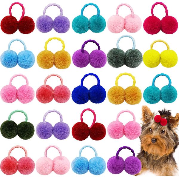 Costumi per gatti 10 pezzi Fasce elastiche per palline per capelli in peluche solido per cani di piccola taglia per ragazze Archi Accessori per toelettatura animali domestici 230825