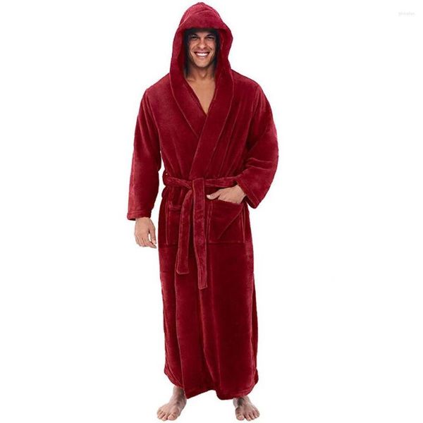 Männer Nachtwäsche Winter Warme Roben Dicke Verlängert Plüsch Schal Bademantel Kimono Hause Kleidung Langärmelige Robe Mantel Peignoir Homme