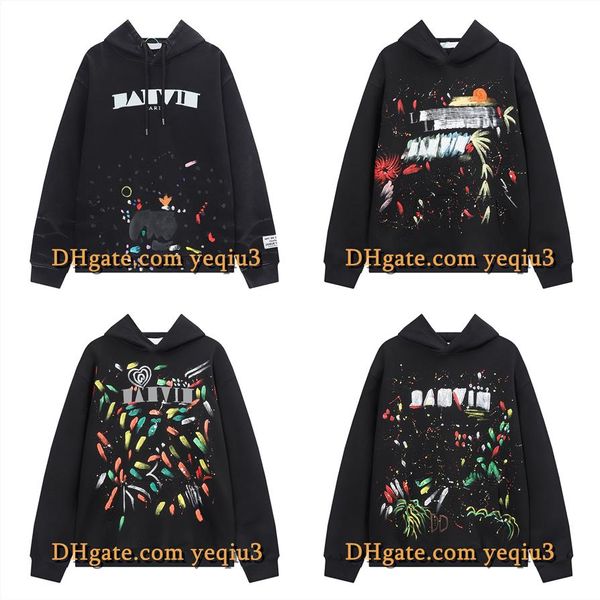 Männer Hoodies Herbst Pullover Top Designer Hoodies Paar Sweatshirts plus Größe Schwarze lässige Hoodies Graffiti-Muster Bequemes Sweatshirt Weihnachtsgeschenk