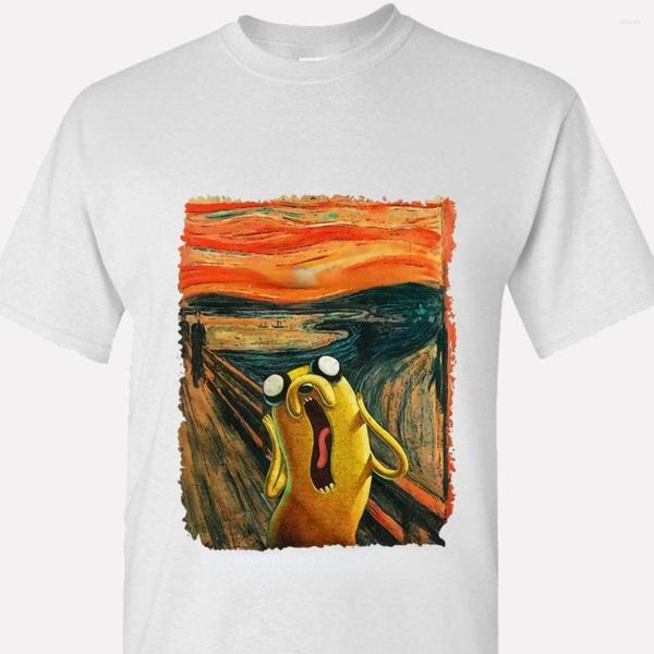Мужские рубашки T смешные футболка Jake Scream Графическая модная винтажная юмора Мужские женщины классная футболка летняя повседневная пригородная футболка