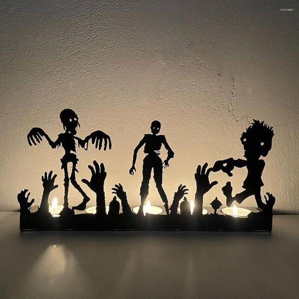 Castiçais de metal titular mesa de jantar vara casa decorações ferro abóbora lanterna para decoração de halloween festa arranjo adereços