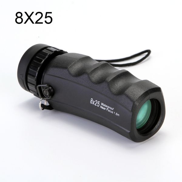 Телескоп Бинокли, продающий HD Monocular 8x25 окулярный фокус Оптический Bak4 Prism Binoculo Туризм Высокая ясность для кемпинга 230824