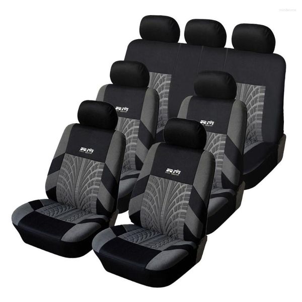 Capas de assento de carro 7pcs material de couro de imitação auto se encaixa na maioria dos carros protetor interior automotivo