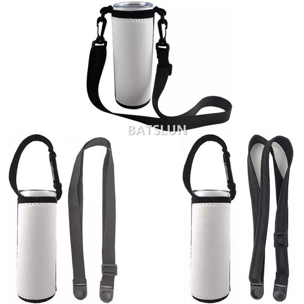 Outros Drinkware 3 Estilo Sublimação 20oz Neoprene Skinny Tumbler Tote Copo de Café Gelado Garrafa Manga Bolsa Bolsa Com Alças Ajustáveis 230825