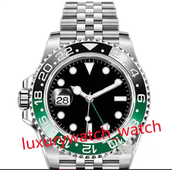 Nuevo reloj de lujo para hombre con mano izquierda, anillo de cerámica de diseño, tamaño de 40 mm, acero 904L, movimiento mecánico automático, hebilla de seguridad plegable, reloj de pulsera luminoso de zafiro