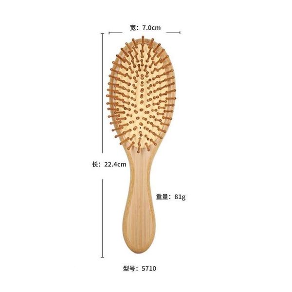 Outras escovas de cabelo de jardim doméstico Cuidados Ferramentas de estilo Productswood Airbag Mas Carbonizado Madeira Sólida Almofada de Bambu Antiestático Escova Pente J Dhlq8