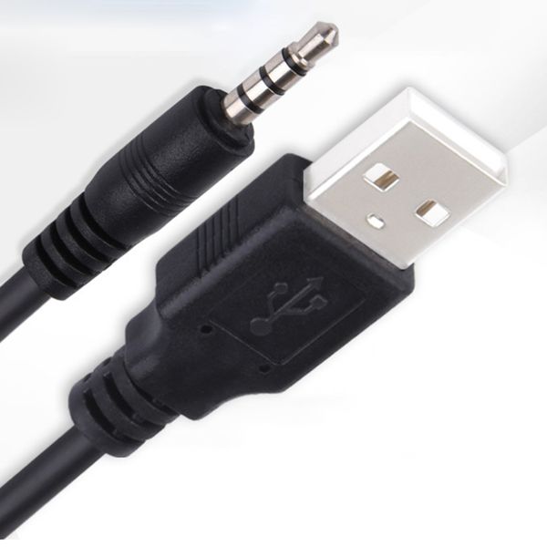 Plugue auxiliar de áudio macho de 3,5 mm para fio adaptador de cabo de carga macho USB 2.0