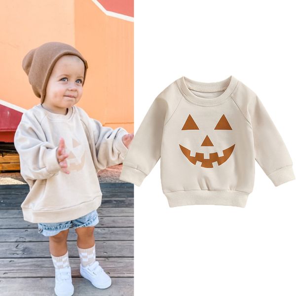 Hoodies moletons FOCUSNORM 0-4Y Halloween infantil bebê meninas meninos camisetas manga comprida abóbora impressão pulôver moletom outono tops 230825