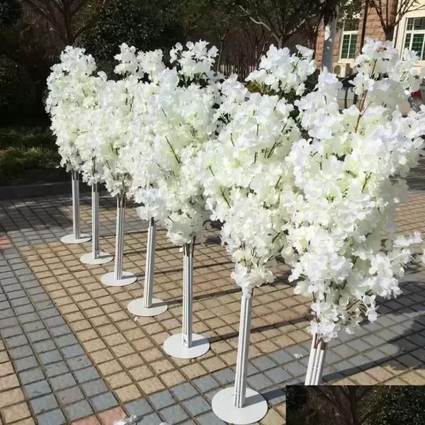 Flores decorativas grinaldas decoração de casamento 5 pés de altura 10 peças/lote slik artificial flor de cerejeira árvore coluna romana estrada leva fo dhegu