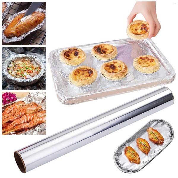 Bakeware Araçları Hanehalkı Alüminyum Folyo Rulo Ağır Hizmet Gıda Güvenli Sarma - Mutfak Sargılar Pişirme Aksesuarları Kalay