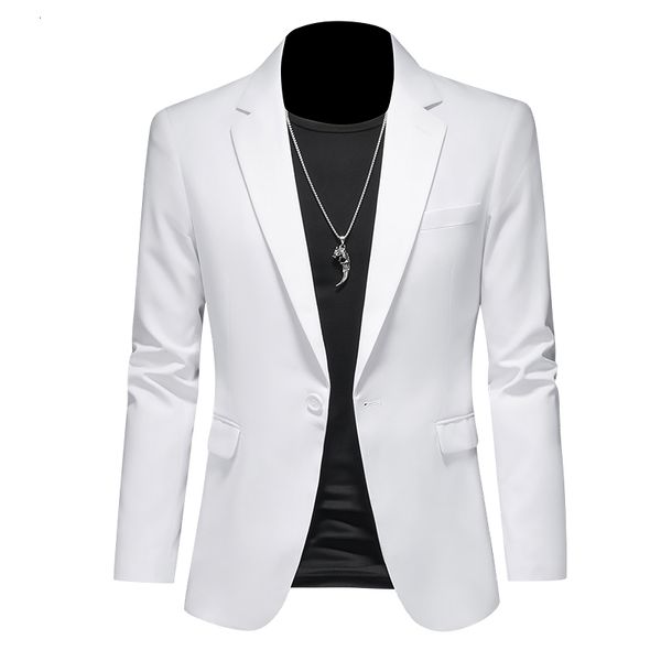 Ternos masculinos Blazers Moda Negócios Casual Blazer Branco Vermelho Verde Preto Cor Sólida Slim Fit Jaqueta Casamento Noivo Festa Terno Casaco M-6XL 230825