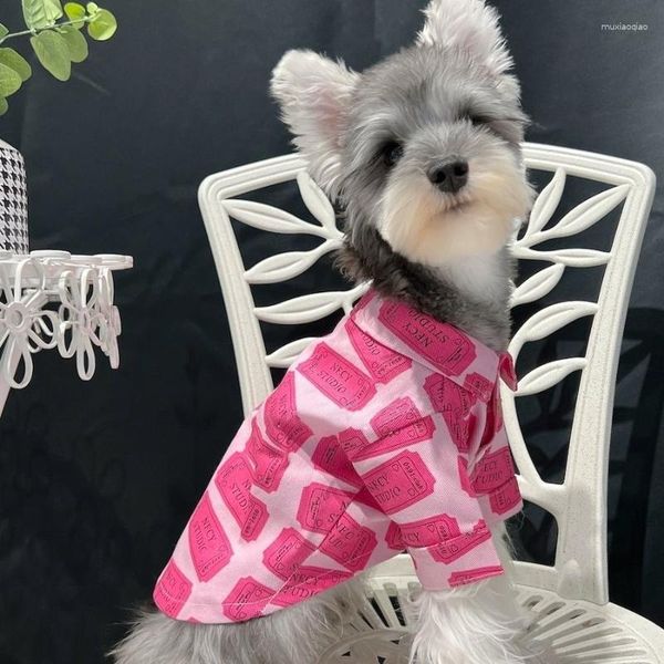 Abbigliamento per cani Camicia di jeans Vestiti Giacca rosa blu Abbigliamento per cani di piccola taglia Gatto Primavera Autunno Moda europea Schnauzer Ragazzo carino Articoli per animali domestici