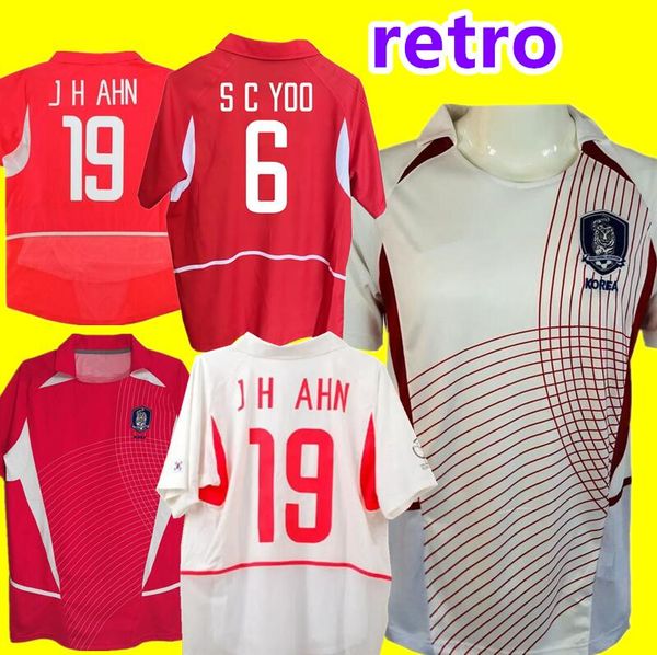 2002 Güney Kore Retro Futbol Forması C G Şarkı Ahn Jung-Hwan M B Hong Park Ji-Sung T y Kim Vintage Klasik Futbol Gömlek 8888