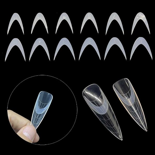 Unhas Falsas 1260pcs V Forma Forma Francesa Dupla Adesivo Silicone Linha Francesa para Formas Duplas Dicas Falsas Poly Nail Gel Extensão Unhas Molde X0826