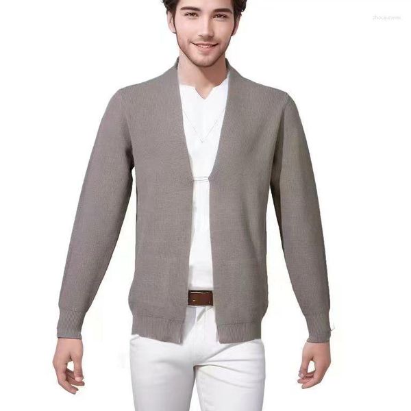 Maglioni da uomo Cardigan con O-Collo da uomo Maglione lavorato a maglia Autunno Inverno Manica lunga a righe Y2k Top Maglione all'uncinetto Maglioni streetwear