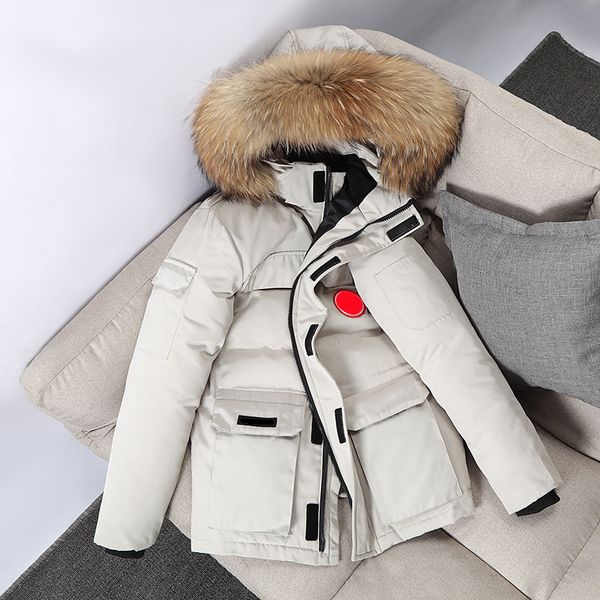 Canadá marcas de moda designers jaqueta de ganso unisex pato branco para baixo casacos das mulheres dos homens inverno quente outerwear natural real