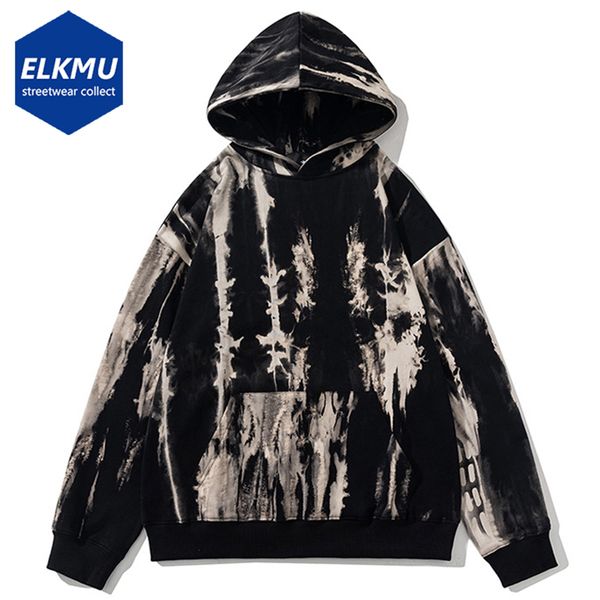 Hoodies masculinos moletom vintage tie dye hoodie oversized harajuku streetwear hip hop pulôver moletom 2023 homens retro solto casual 230826