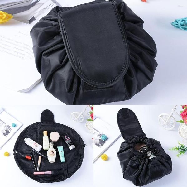 Sacos cosméticos saco de cordão para mulheres armazenamento de viagem preguiçoso beleza bolsa grande capacidade maquiagem produtos de higiene pessoal organizador portátil