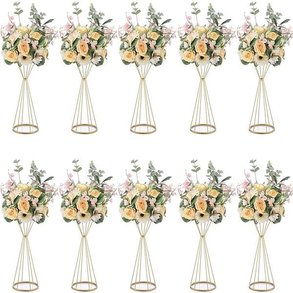 Diğer Etkinlik Partisi Malzemeleri 70cm50cm Çiçek Vazolar Altın Beyaz Standlar Metal Yol Kurşun Düğün Merkez Parçası Çiçekler Dekorasyon için Raf 230825