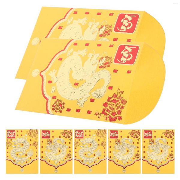 Hediye sargısı 30 adet ejderha kağıt kırmızı paketler büyük sevimli zarflar yıl Çin tarzı 2024 para torbası