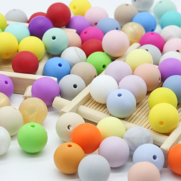 Texters oyuncakları sevimliea 12mm 10pcs bebek teether silikon boncuklar diy emzik zinciri bilezik bpa ücretsiz çiğnenebilir yuvarlak boncuk aksesuarları 230825