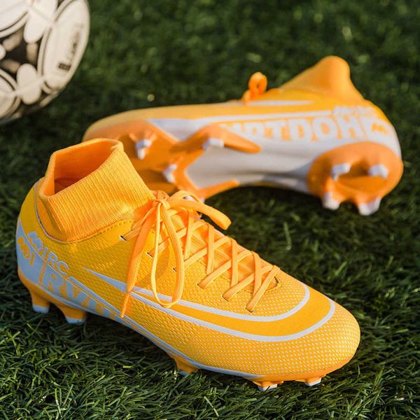 Homens crianças botas de futebol turf sapatos de futebol chuteiras treinamento alta superior tornozelo esporte tênis qualidade ag tf indoor 2022 novo tamanho 230814