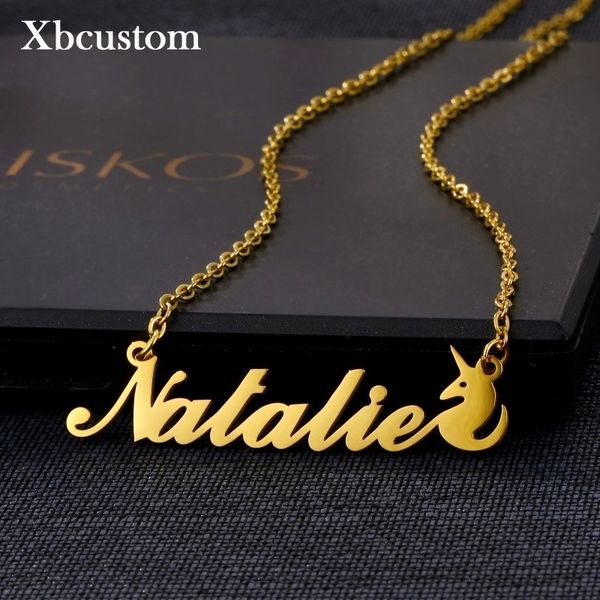 Colares Pingente Personalizado Nome Personalizado Colar Mulheres Homens Pet Cor de Ouro Carta Gargantilha Cursive Aço Inoxidável Jóias 230825