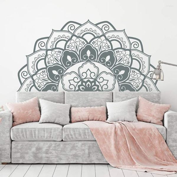 Adesivi murali Mandala Decorazioni per la casa Testiera della camera da letto Decalcomanie bohémien Soggiorno Fiore murale