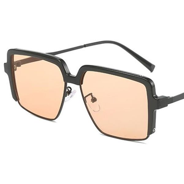 NEUE Sonnenbrille Unisex Koreanische Sonnenbrille Quadratische Anti-UV-Brille Übergroße Rahmenbrille Zierlegierung Bügelbrille