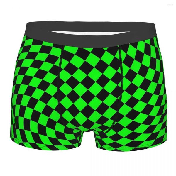 Cuecas neon verde xadrez preto xadrez redemoinho frankenstein filme de terror calcinha masculina cuecas boxer briefs