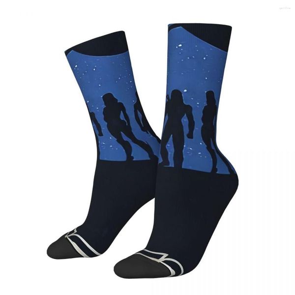 Herrensocken, lustige verrückte Socken für Männer, Star Space, Hip Hop, Harajuku, Mass Effect Game, nahtloses Muster, bedruckt, für Jungen, Crew, lässiges Geschenk